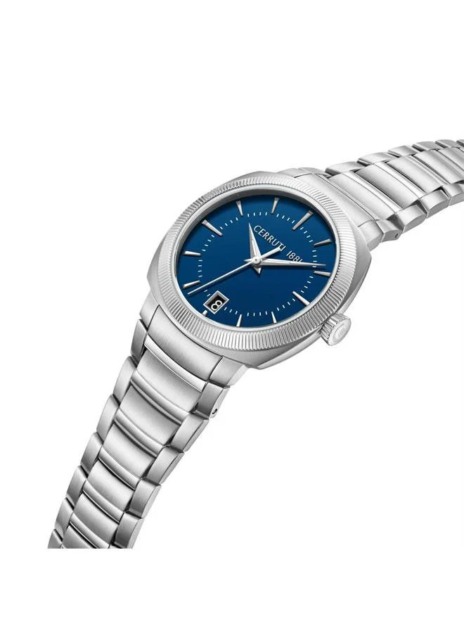 شيروتي 1881 Forli Blue Dial Stainless Steel Bracelet Analog Watch for Men, 39mm